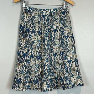 Peruvian Connection Blue Ambrosia Skirt Women's U.S. Size 4 NWT Linen Silk Blend
